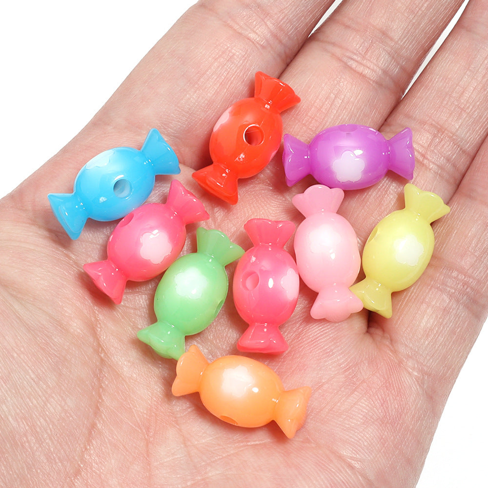 Wholesale  40pcs Jelly two-color colored candy acrylic beads