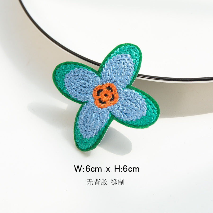 Wholesale Embroidered Floral Felt Applique Patches Decorative DIY Sew On Embellishments For Bags Dresses Towels Crafts
