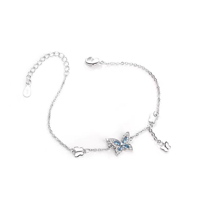 Wholesale Zircon tassel butterfly niche design versatile bracelet