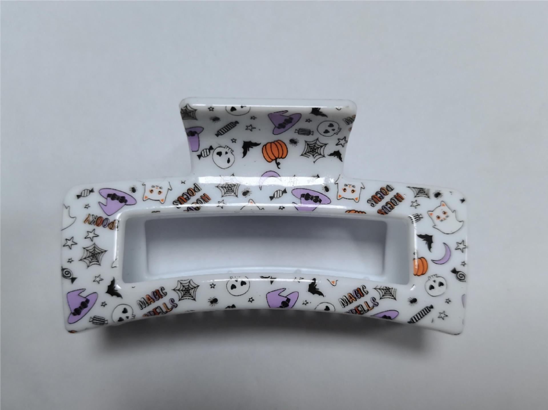 Wholesale Christmas Square Transparent Printed Grab Clip Shark Clip