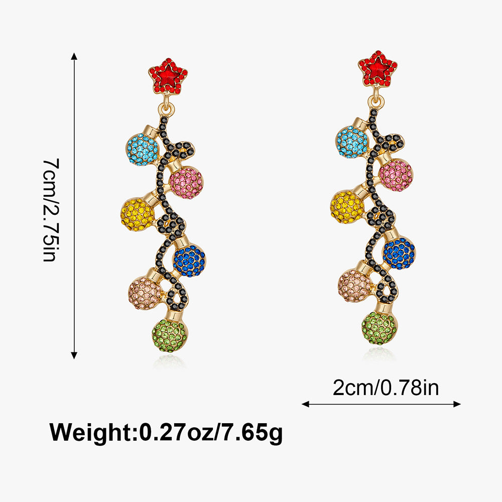 Wholesale Christmas themed wreath diamond earrings
