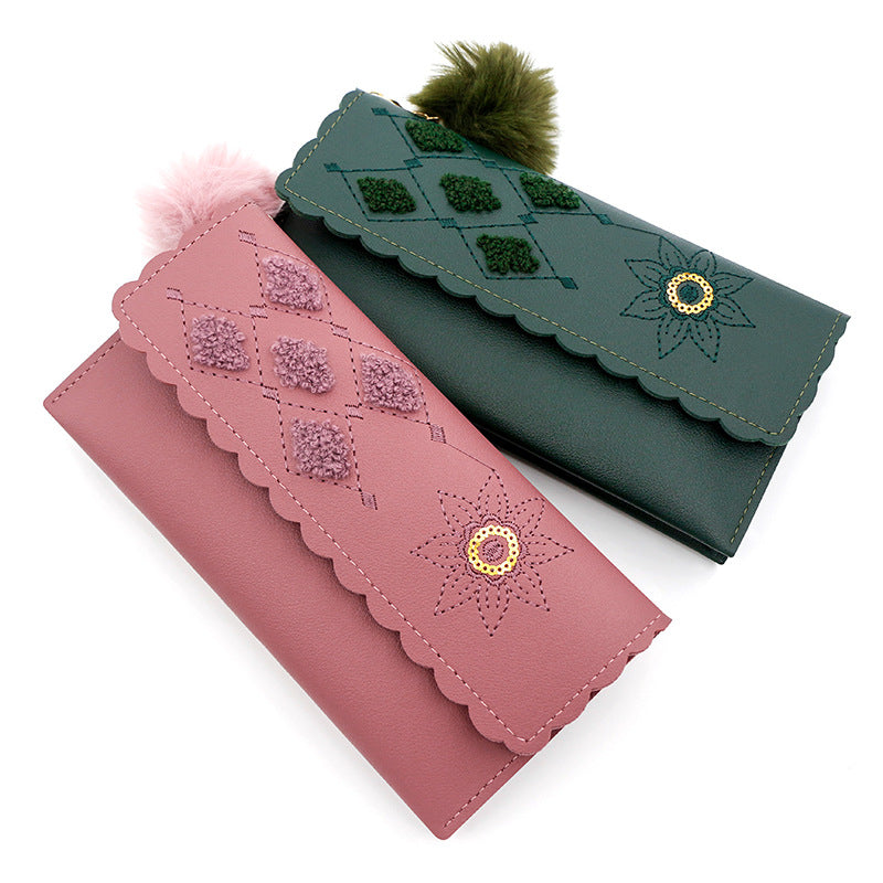 Wholesale PU Sunflower Long Wallet