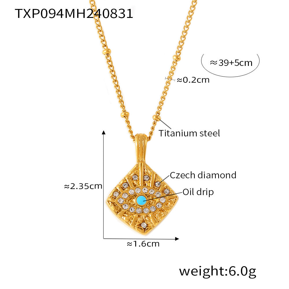 Wholesale 18K gold plated diamond cube pendant clavicle necklace