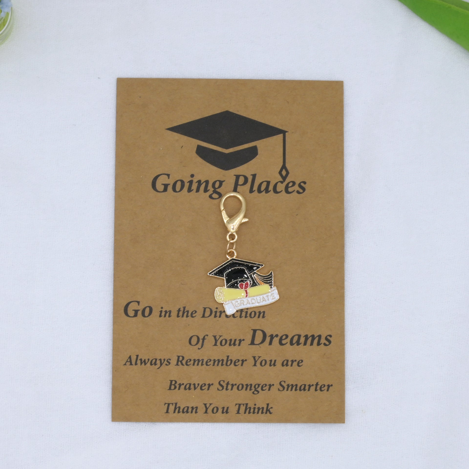 Wholesale Graduation Cap Compass Braided Rope Personalized Keychain