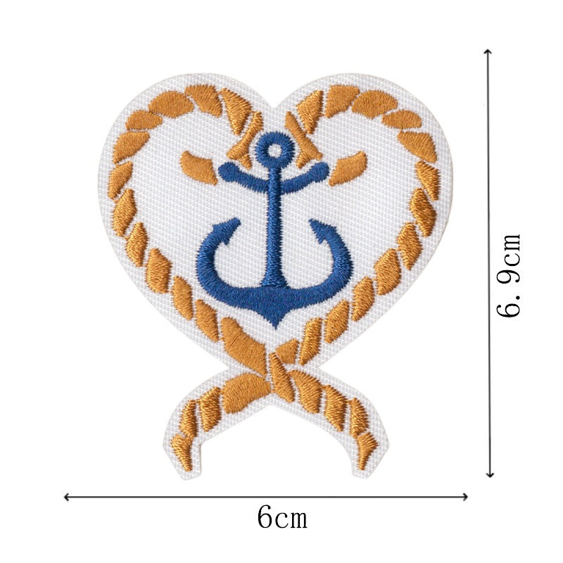 Wholesale Nautical Sailor Embroidered Iron On Patches 15 Piece Set Trendy Decorative Accessory For DIY Crafts Bags Towels Gift Resale