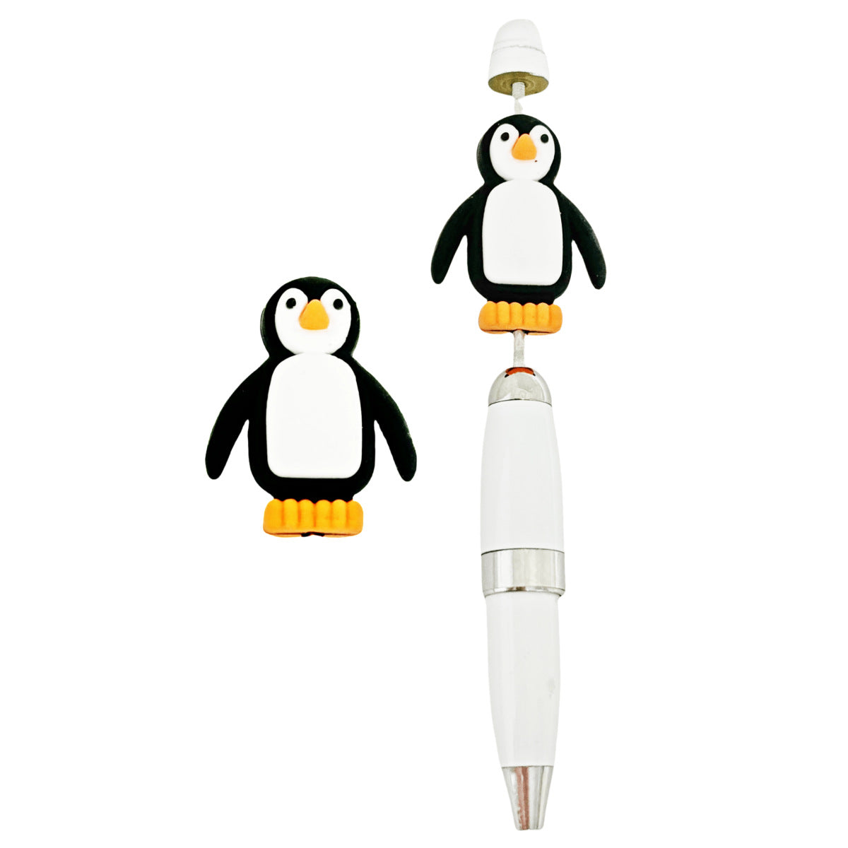 Wholesale 10pcs Cute Animal Cartoon Penguin 3D Focal Beads