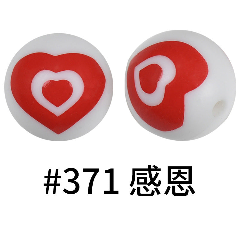 Wholesale 50pcs 16mm Print Silicone Beads Colorful Silicone Water Transfer Beads