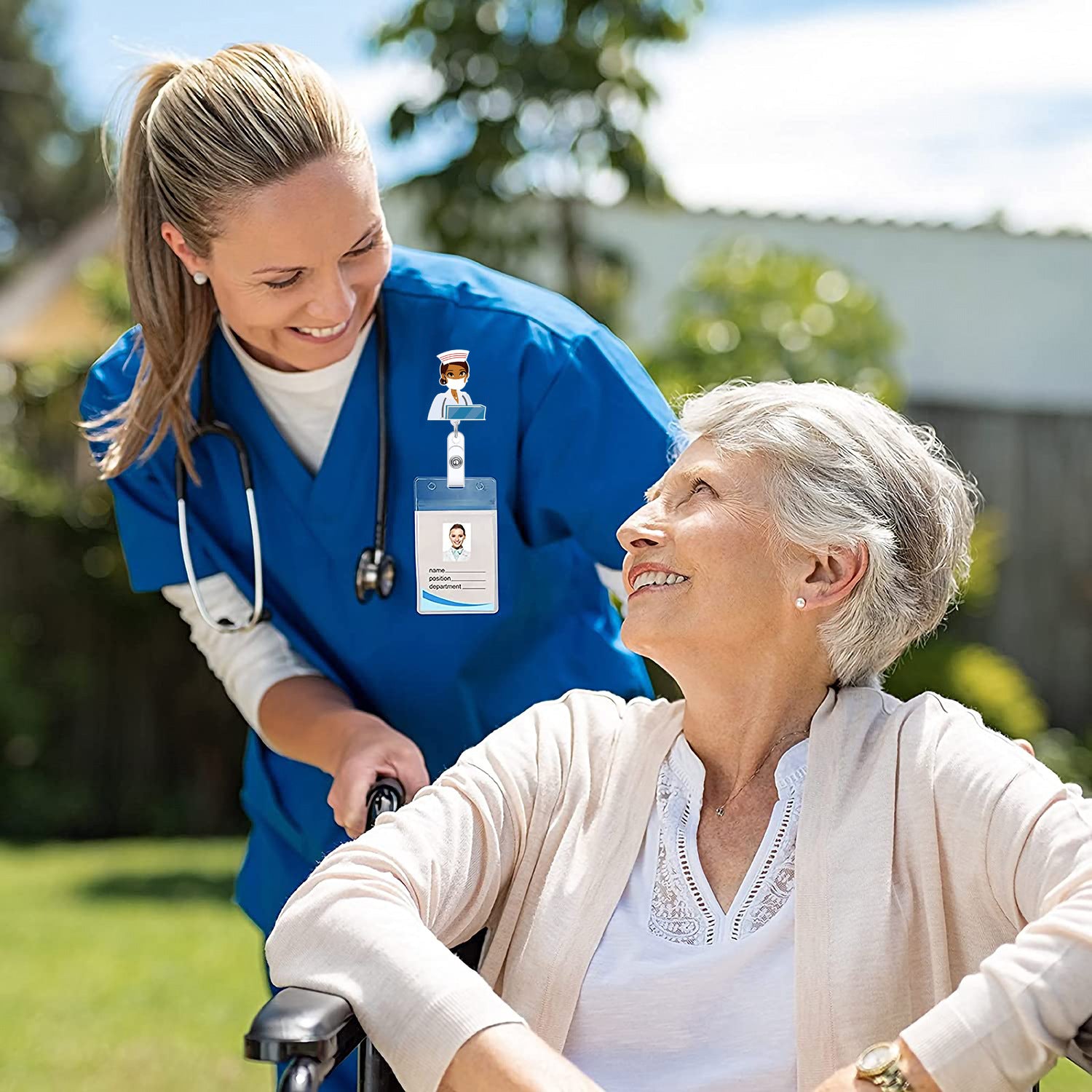 Wholesale Doctor Nurse Badge Scroll Retractable Keychain