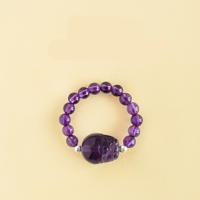 Wholesale Natural South Red Jade Agate Pearl Garnet Amethyst Ring