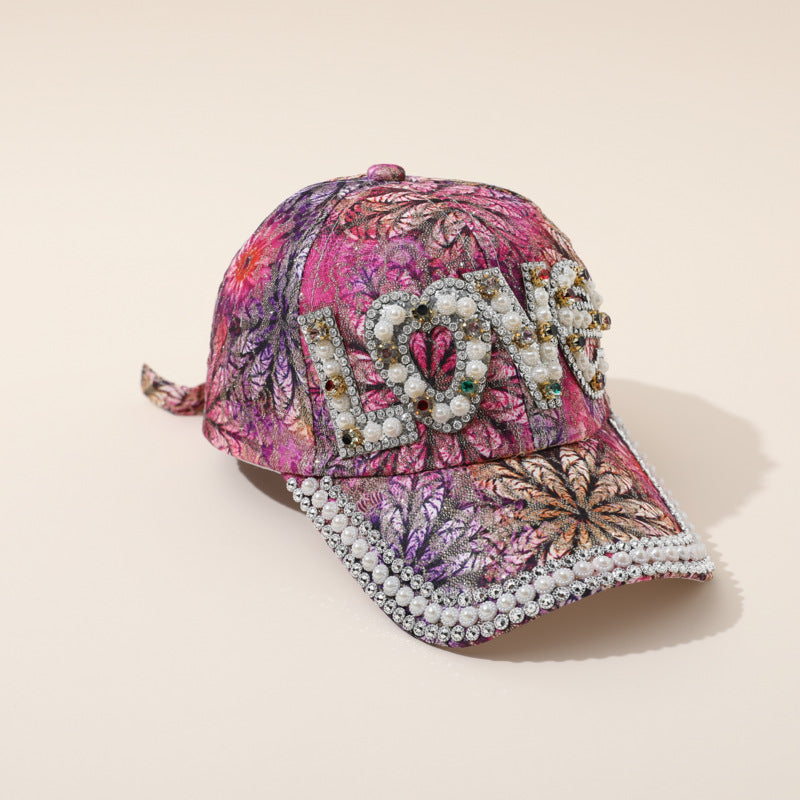 Wholesale Cotton Sequin Baseball Caps with Diamond Letters