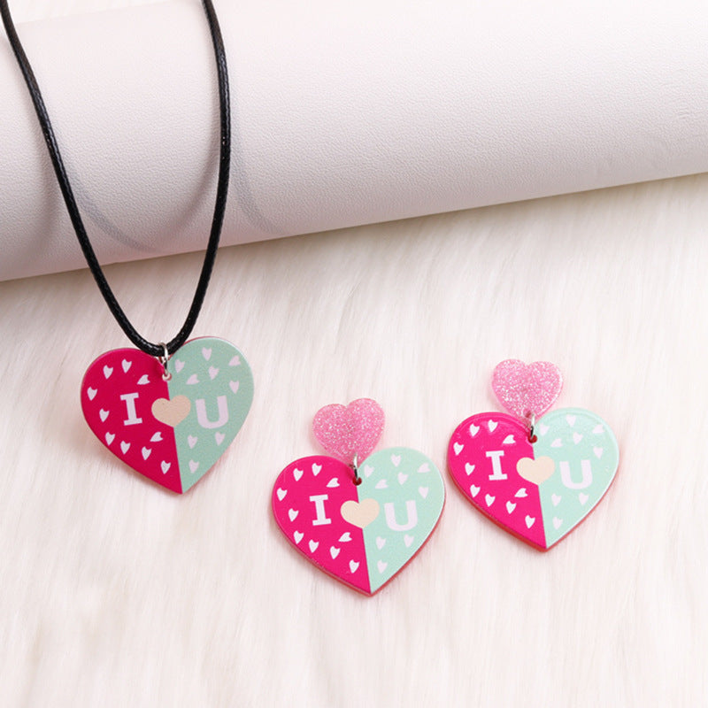 Wholesale Valentine's Day LOVE Contrasting Color Acrylic Earrings