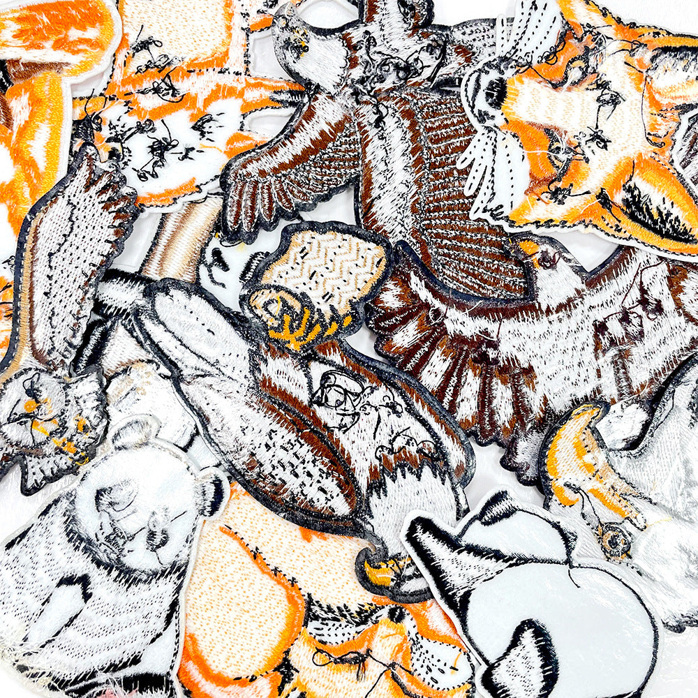 Wholesale Cute Cartoon Panda Polyester Iron On Embroidery Patch For DIY Clothing Decoration