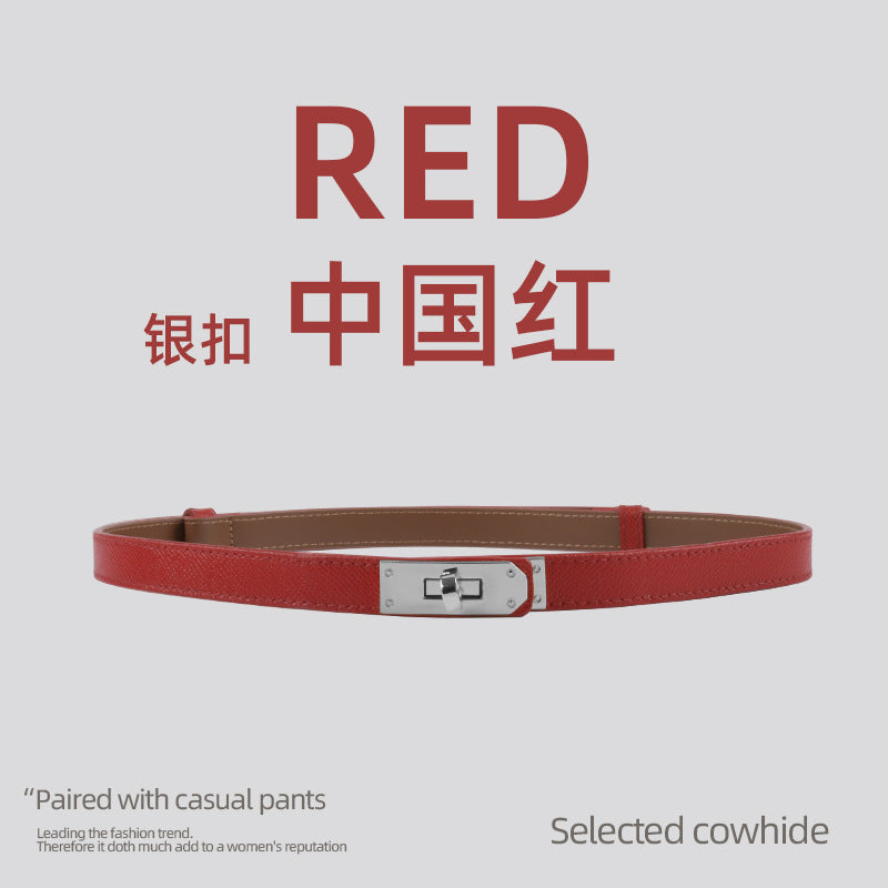 Wholesale Fine Genuine Leather Fashion Girdle Leather Belt with Dress Versatile Decoration