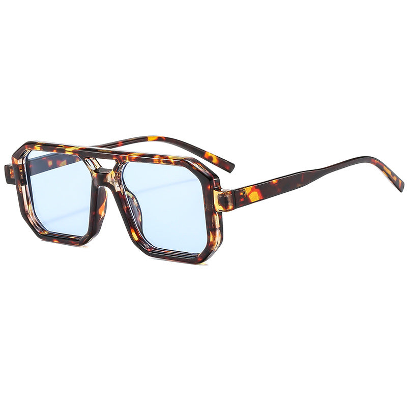 Wholesale Retro Pilot Double Beam Large Frame Sunglasses