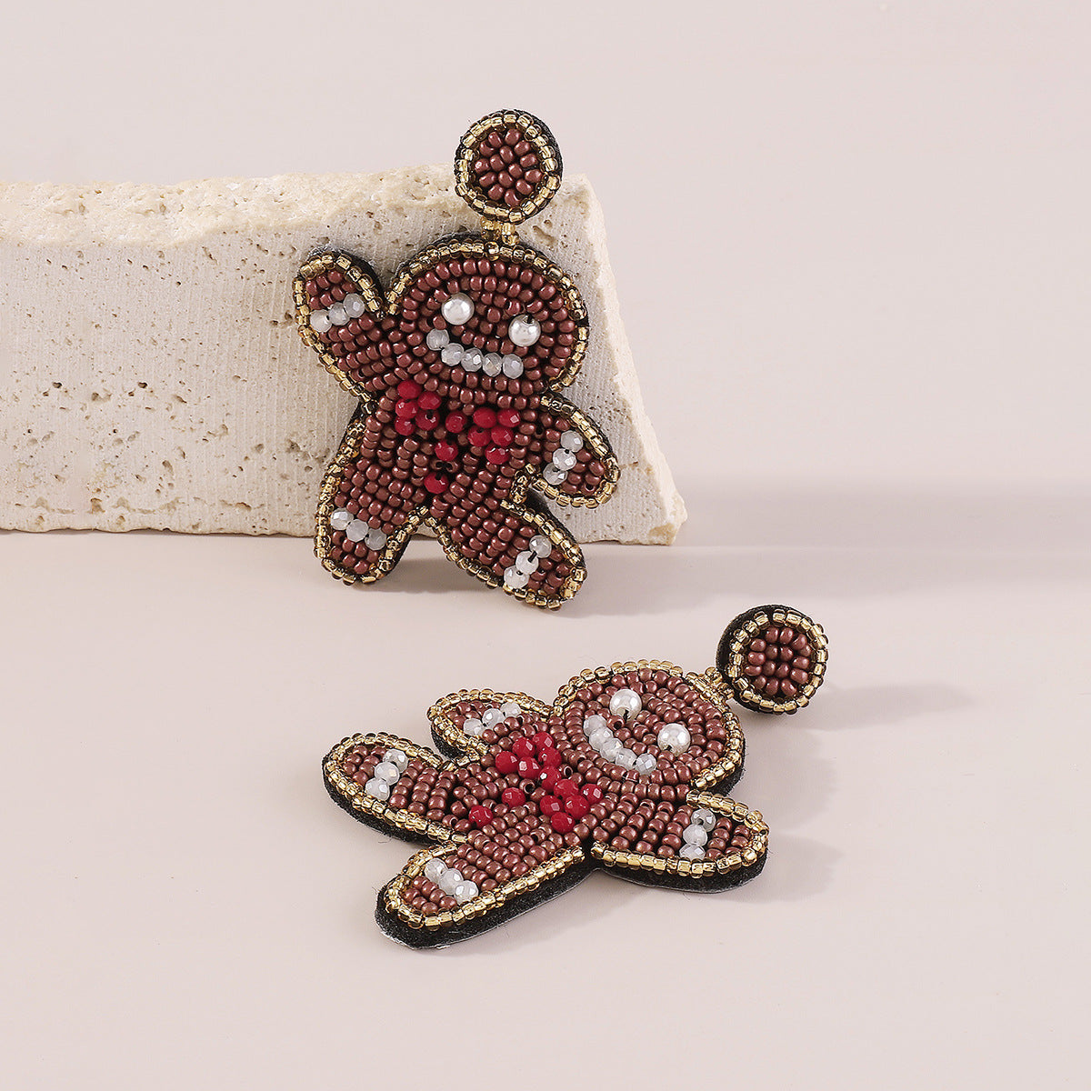 Wholesale Bohemian Personality Funny Christmas Colorful Gingerbread Man Earrings