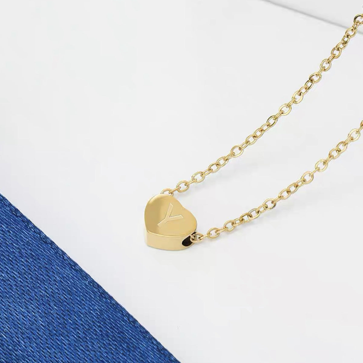 Wholesale Titanium Steel 26 English Letters Necklace