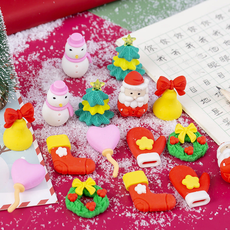 Wholesale Four Christmas Card Plastic Eraser