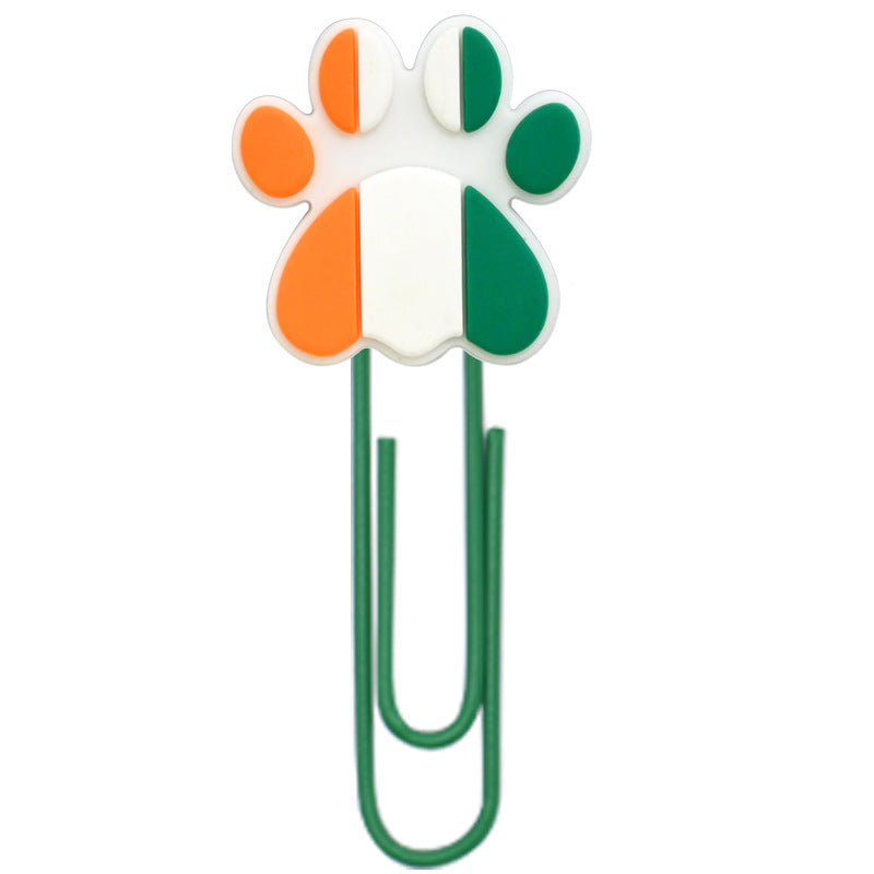 Wholesale Random 50pcs Cute colo  dog claw footprints paper clips metal bookmarks