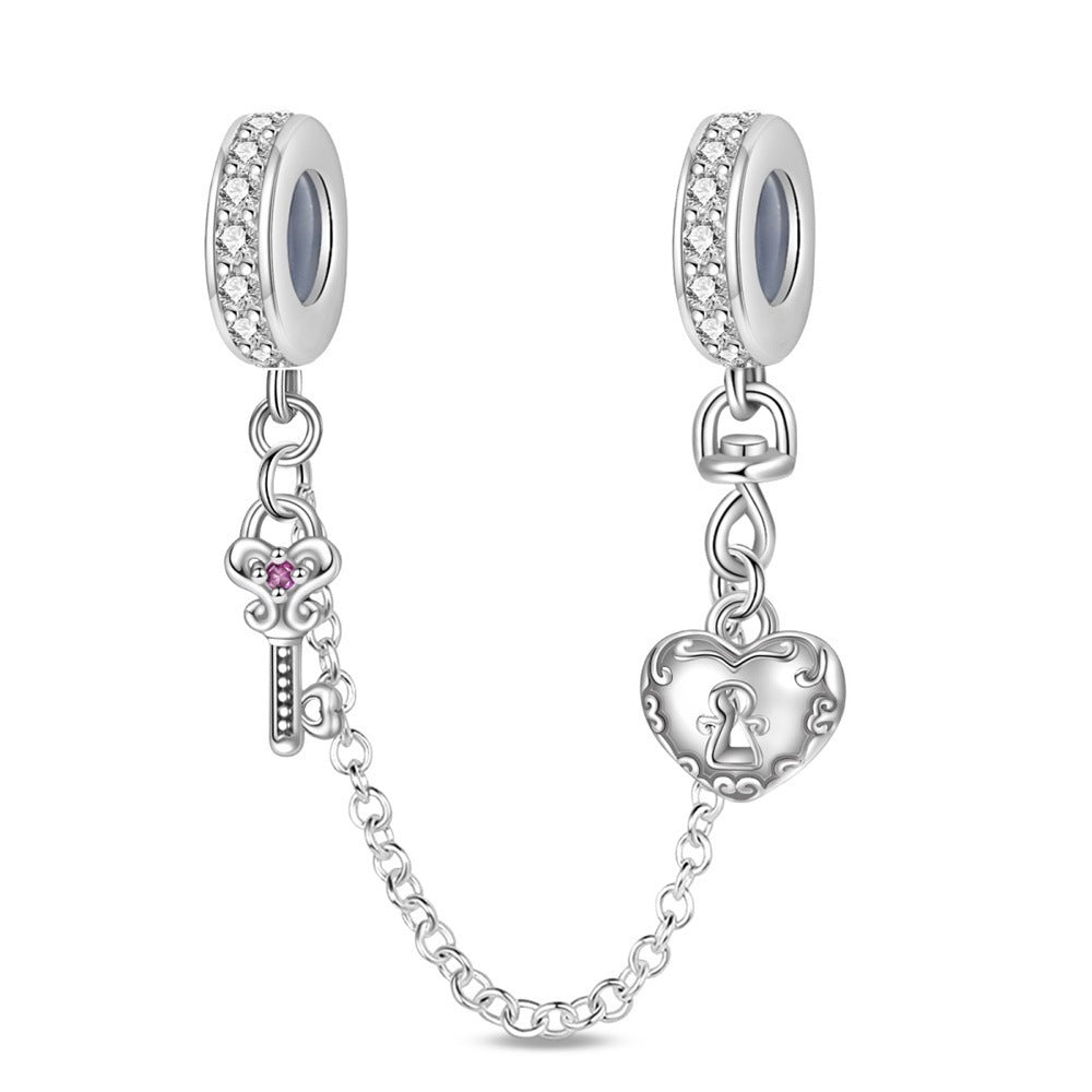 Wholesale Romantic Classical Series Love Pink Angel Silver Plated Charms
