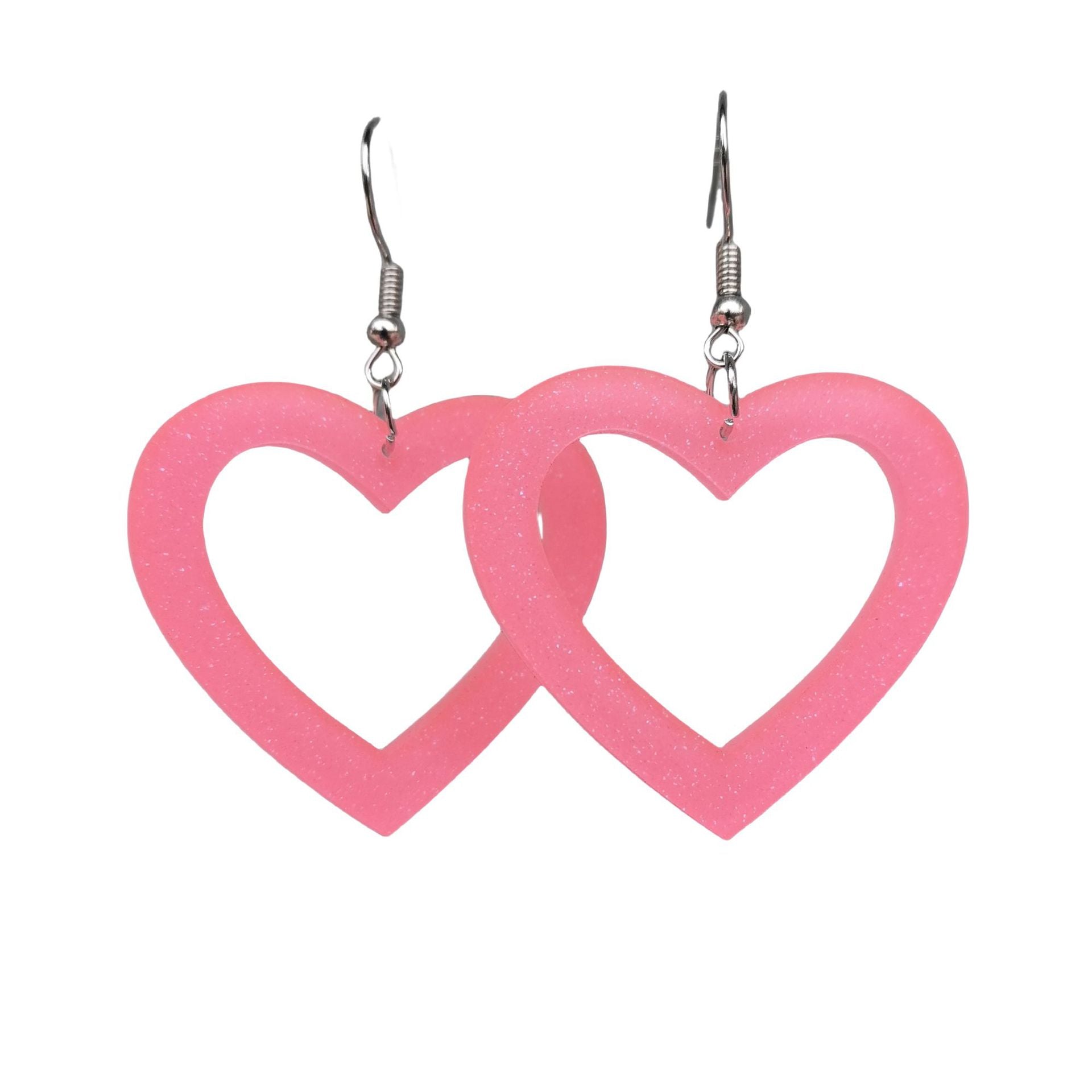 Wholesale Valentine' s Day series pink red sequin love acrylic earrings