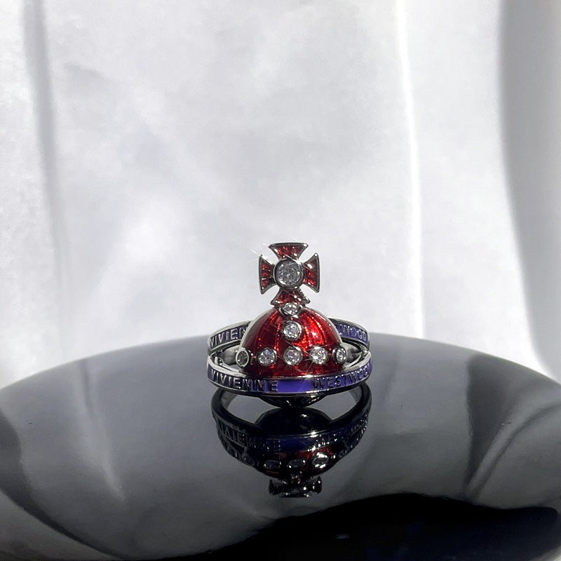 Wholesale Red enamel sweet cool punk cold style ring