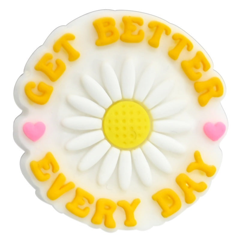 Wholesale Random 10pcs cartoon PVC soft thick patch perforated DIY beads Focal Beads