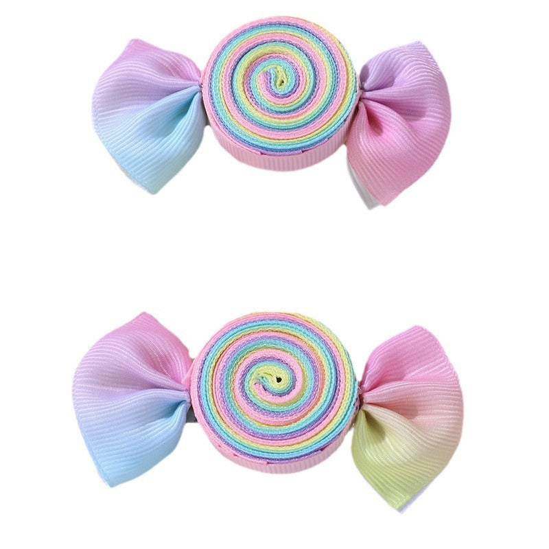 Wholesale Candy Flower Headwear Duckbill Clip Back of Head Bow