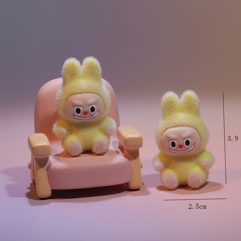 Wholesale 3pcs Mini Flocked Cartoon Doll Pendant Ornaments