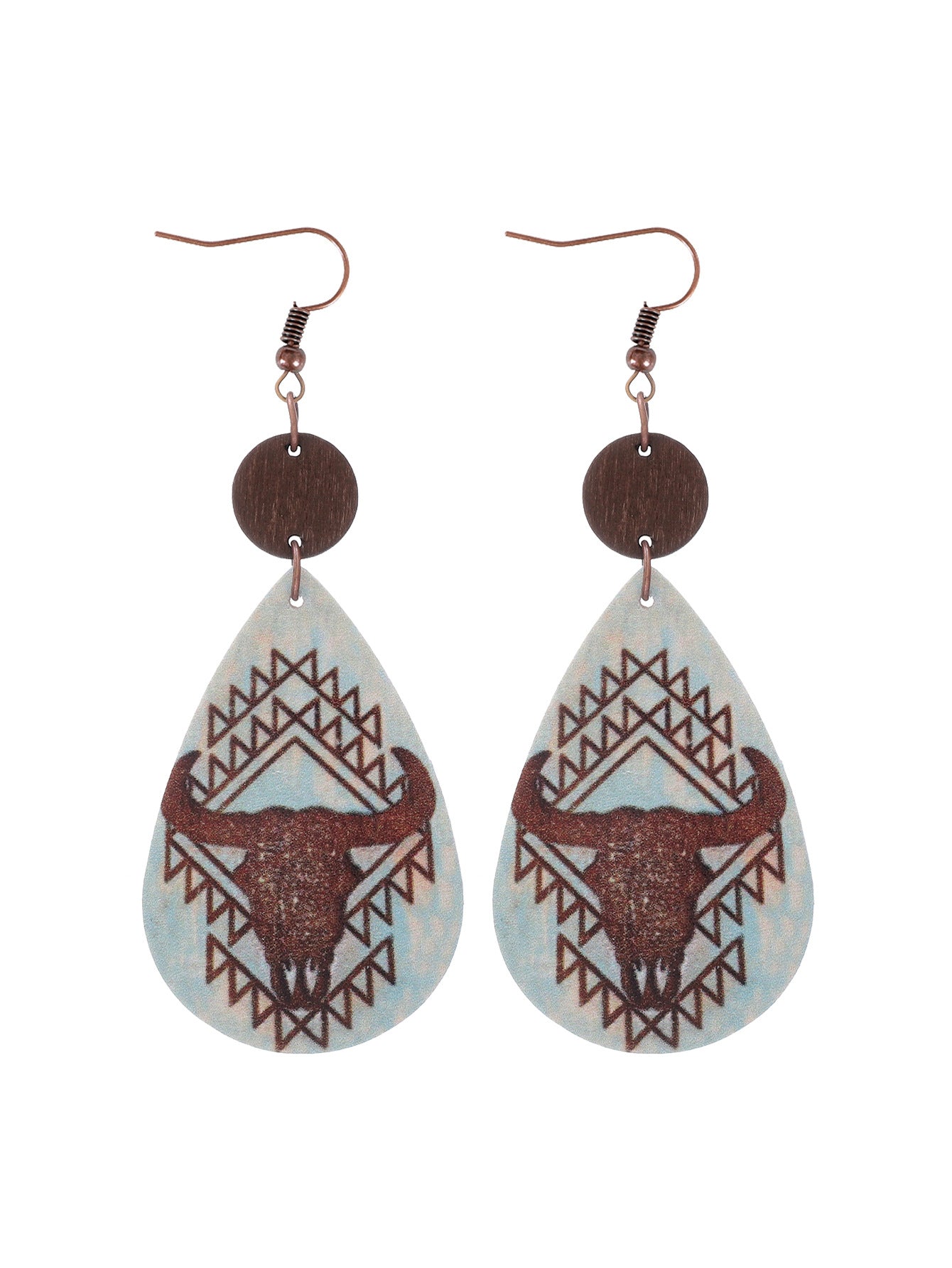 Wholesale Cactus-patterned leather earrings