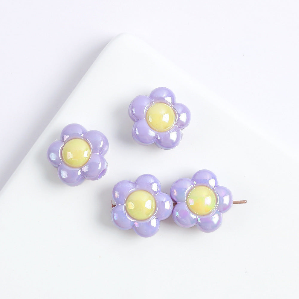 Wholesale 10pcs Acrylic Color Matching Plum Blossom Beads