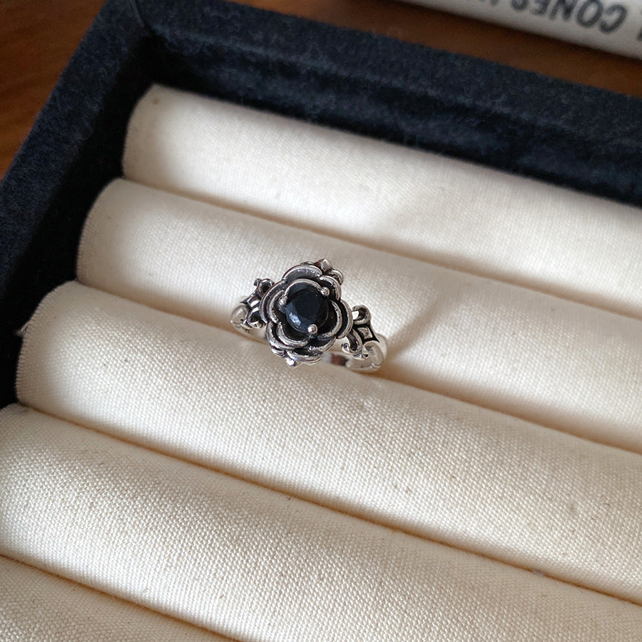 Wholesale Diamond Hollow Heart Crown Gothic Style Open Ring