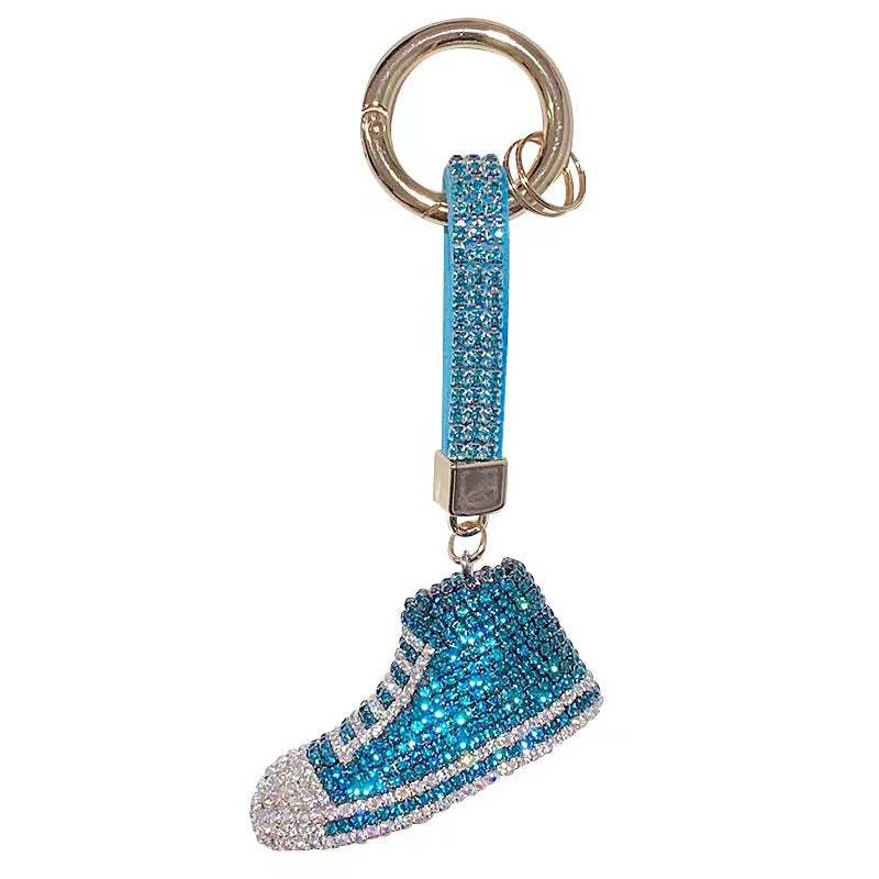 Wholesale Metal Diamond-encrusted Canvas Shoes Keychain