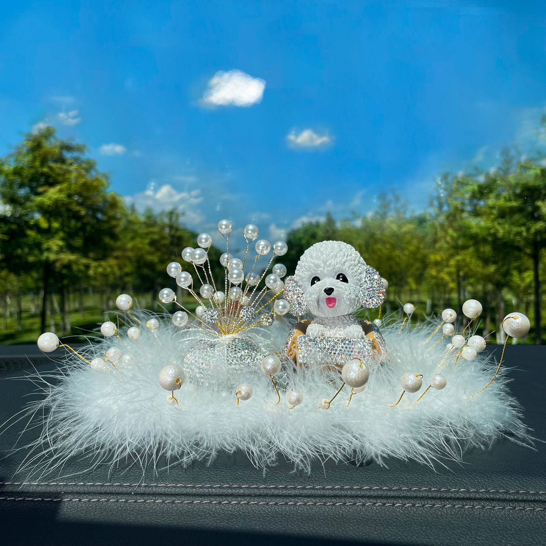 Wholesale Shake Head Teddy Crystal Car Accessories