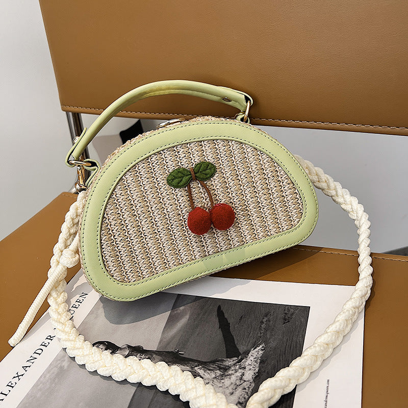 Wholesale Straw bag small cherry shoulder bag crossbody bag