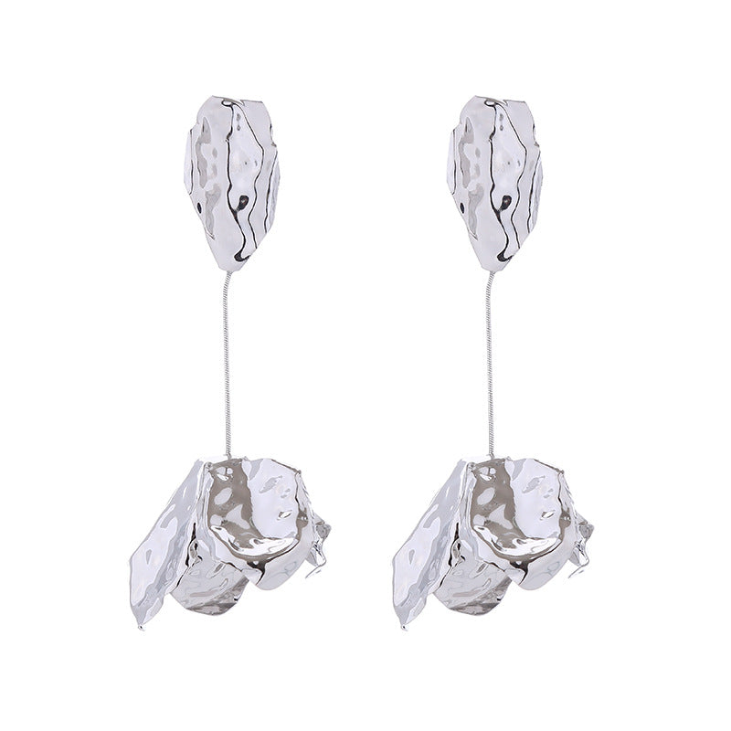 Wholesale Metallic Flower and Leaf Earrings