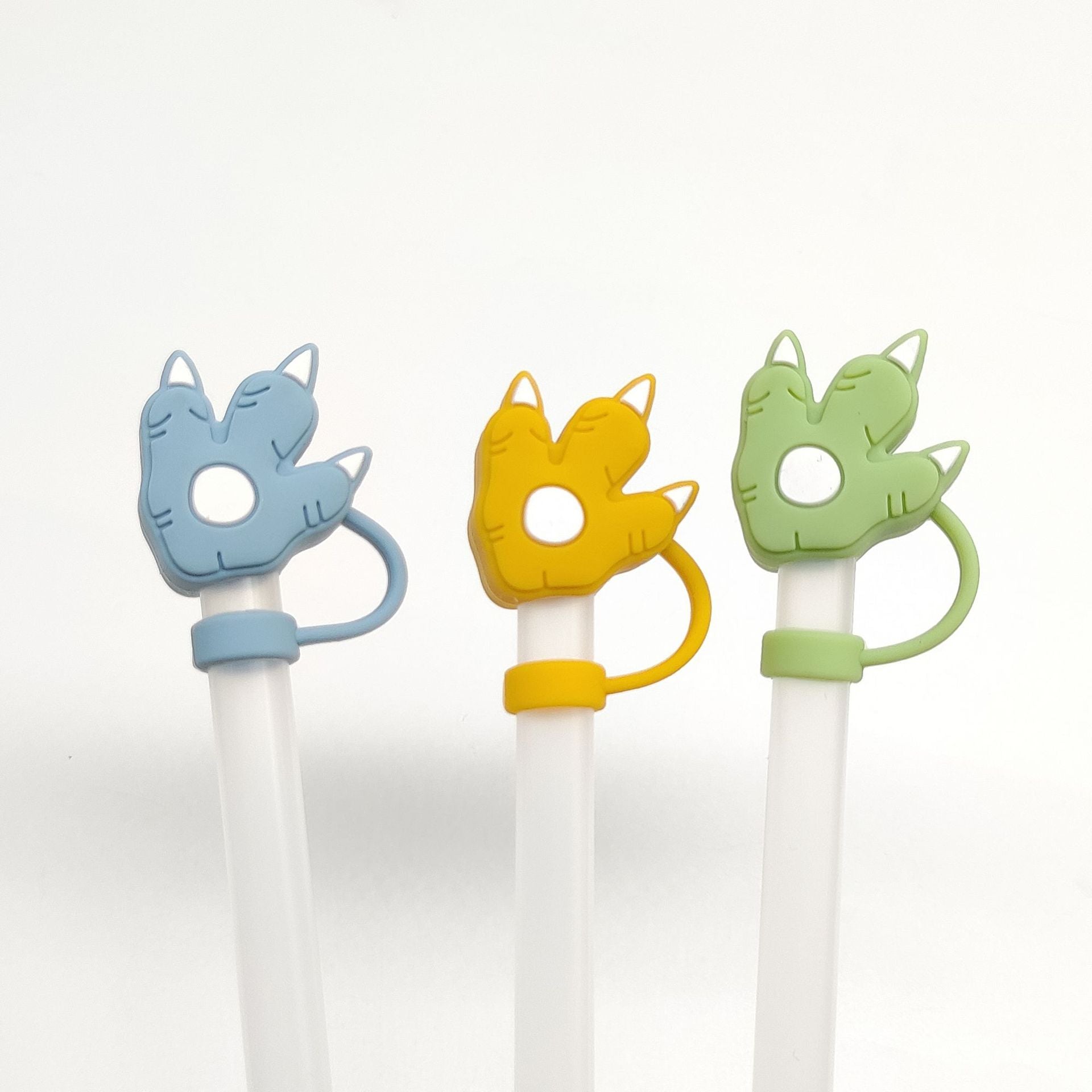 Wholesale Food grade silicone cartoon dinosaur straw cover