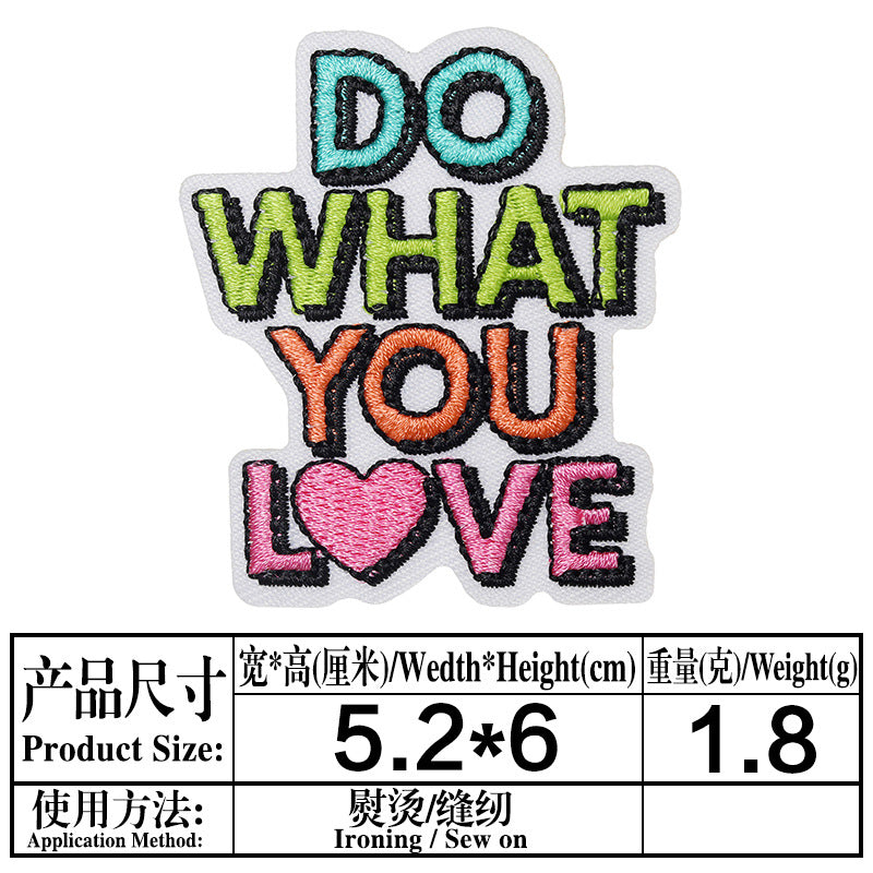 Wholesale Inspirational  encourages English embroidery DIY Patches