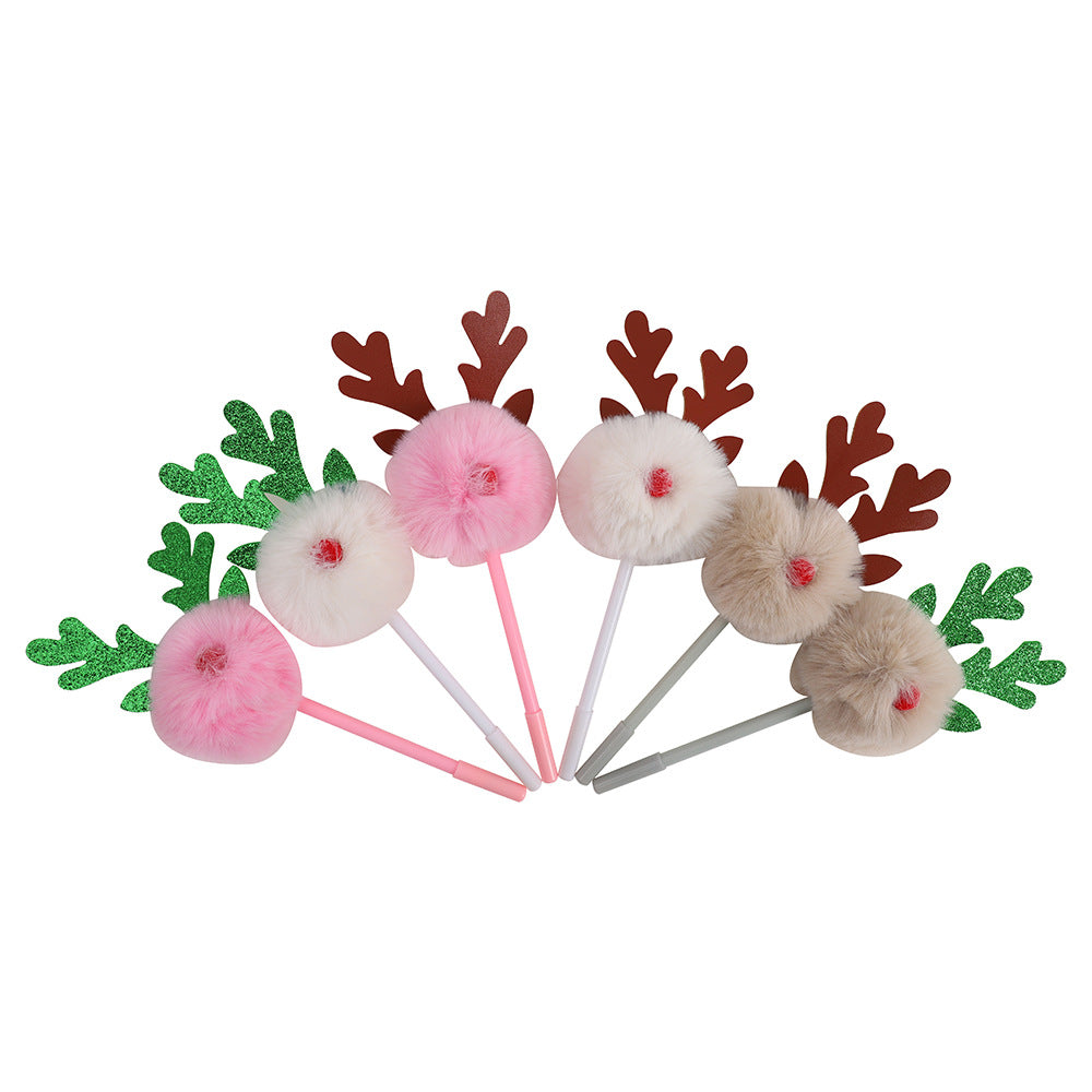 Wholesale Christmas Gift Elk Antler Plush Water-based Pen