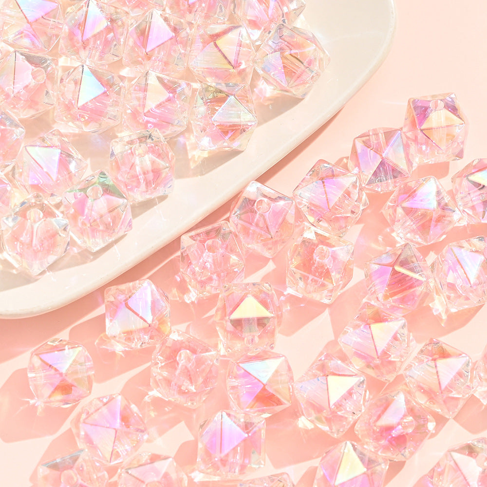 Wholesale 10pcs15MM Electroplated Colorful Acrylic Diamond Beads