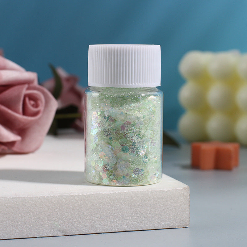 Wholesale Crushed Ice Glitter Nail Art Mixed Glitter Powder 10g Bottle DIY Crystal Dropper Filling