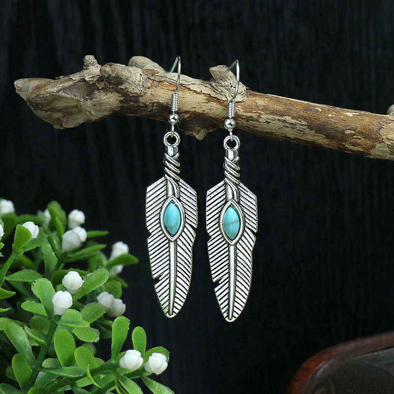 Wholesale Bohemian Fashion Teardrop Shape Vintage Long Earrings