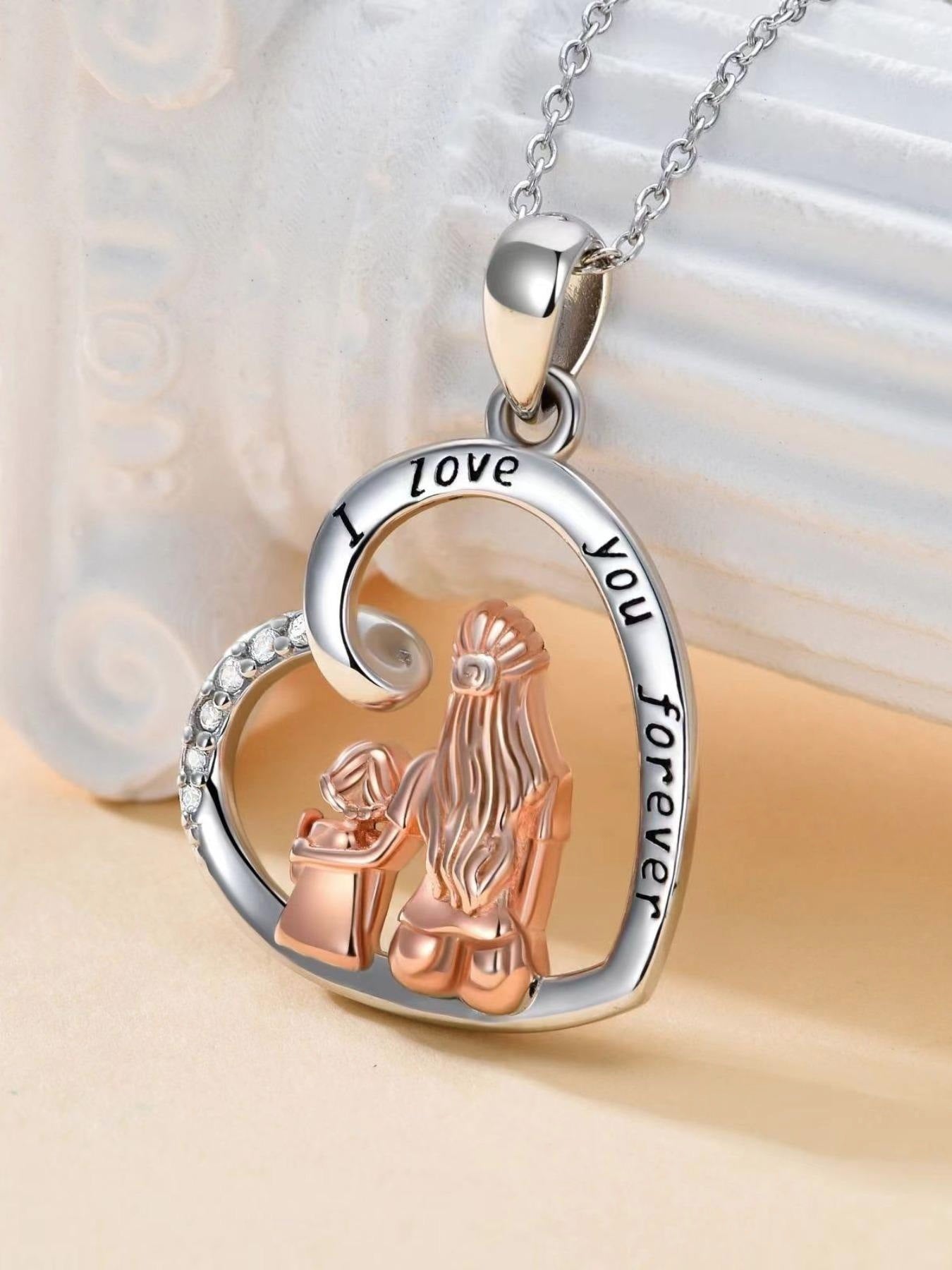Wholesale Heart Shaped Mother's Day Mother and Daughter Necklace