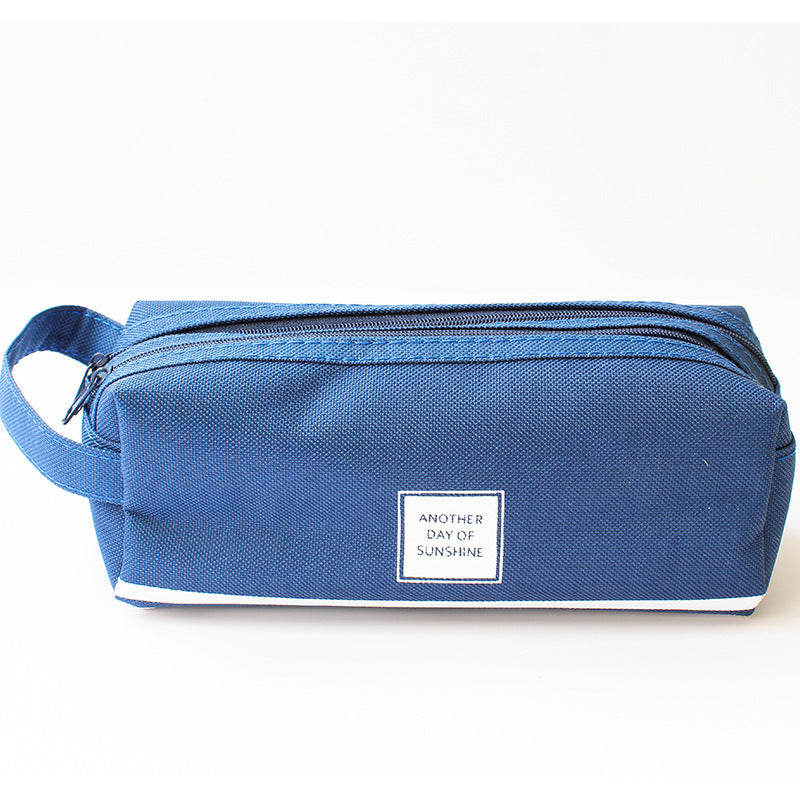 Wholesale Large Capacity Double Layer Canvas Pen Bags