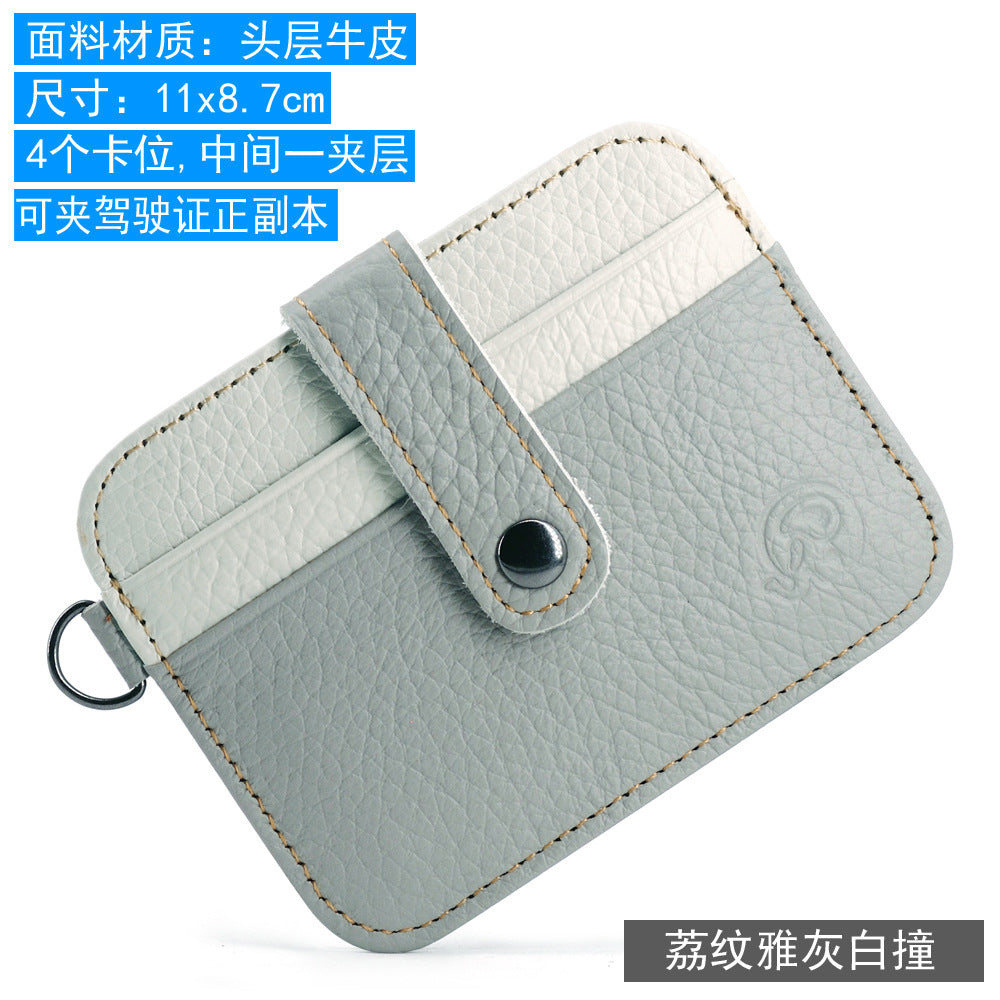 Wholesale First layer cowhide ID card holder men' s wallet