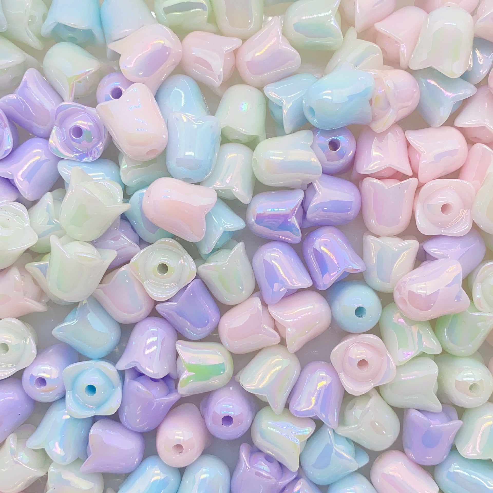 Al por mayor 10 piezas de 10 piezas/paquete acrílico UV luminoso luminoso de dos colores de las cuentas del valle