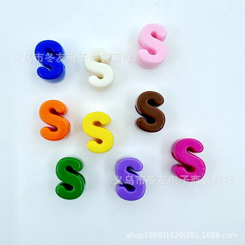 Wholesale  20pcs/pack   Acrylic large-hole letter Letter Beads