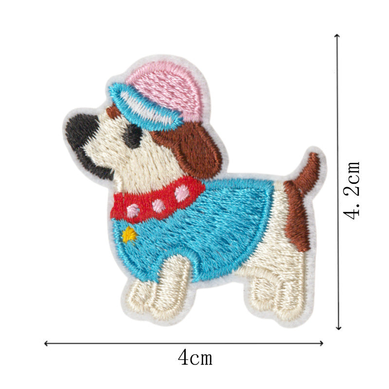 Wholesale 9 Piece Cartoon Dog Embroidery Patch Set DIY Craft Supply With Heat Melt Glue For Clothing Bags Towels Party Favors
