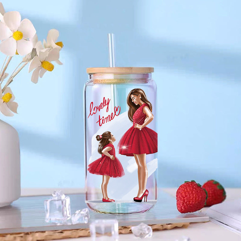 Wholesale Cartoon Cute Mother' s Day Theme 16oz Cup UV DTF Wraps