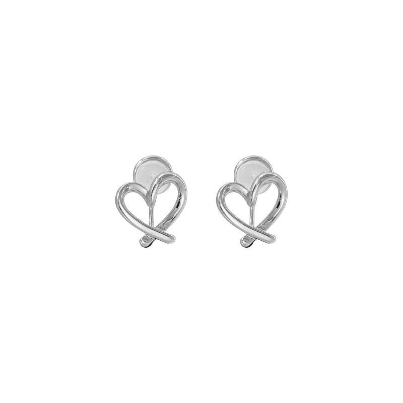 Wholesale Heart ear clip earrings for non-pierced ears