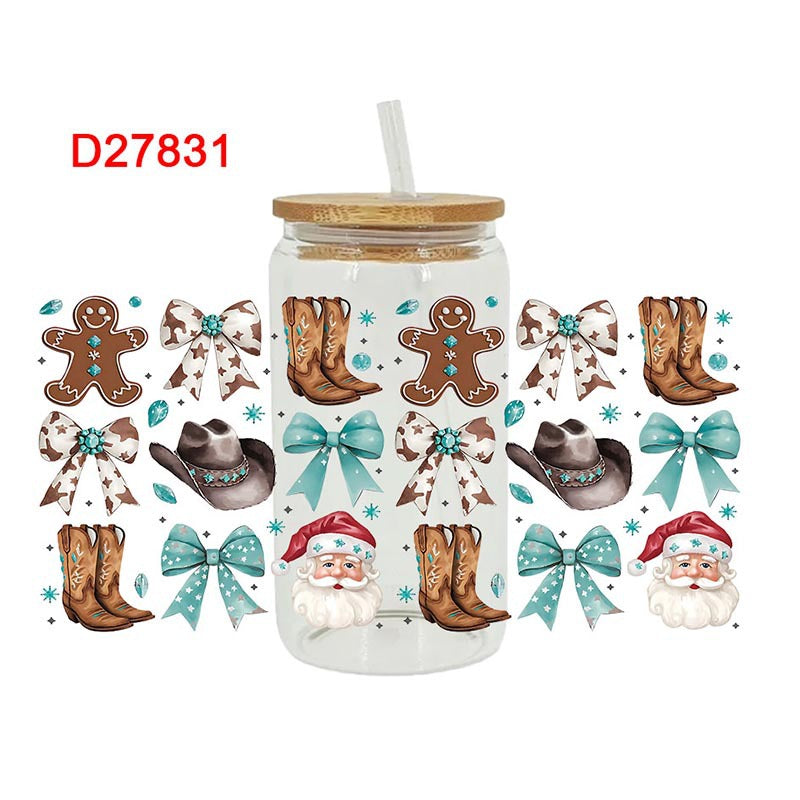 Wholesale Uv Transfer Sticker Tree Glass Cup Crystal Sticker 16oz Cup UV DTF Wraps